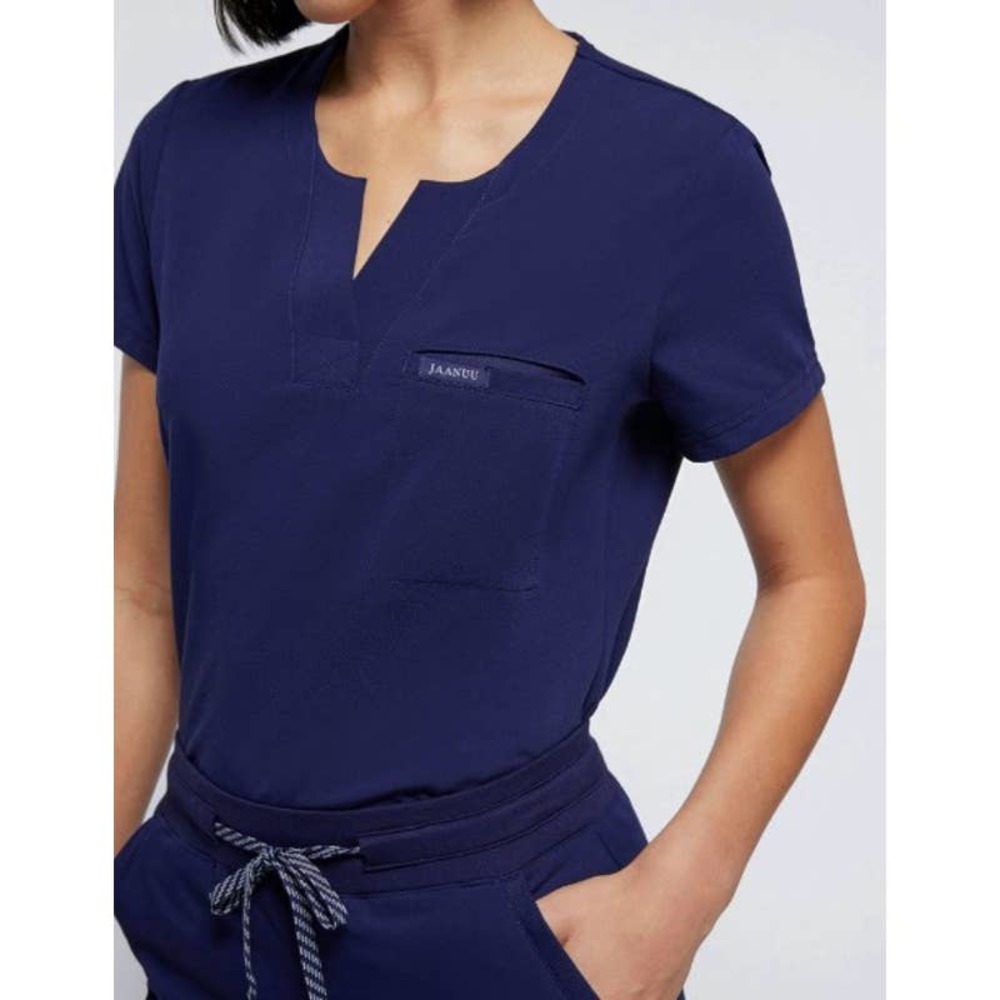 JAANUU Lot of 2 Women's Scrub Tops Size XS Navy Blue Style J96173